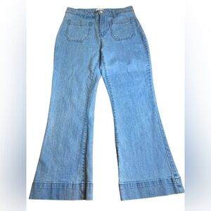 H Halston Cropped Flare Blue Jeans Women’s Size 8